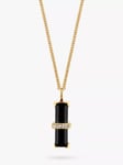 DPT Antwerp Dark Secrets Onyx Pendant Necklace, Gold