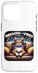 Coque pour iPhone 16 Pro Meeow-Vibes Casque pour chat