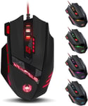 Souris Gaming Filaire,T90,Haute Performance,9200Dpi,8 Boutons Programmables,Souris Gamer Ergonomique Pour Pc/Mac,Noire