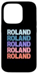 Coque pour iPhone 14 Pro Funny Modern Repeated Text Design Roland