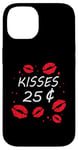 Coque pour iPhone 14 Bisous 25 Cents Love Heart Funny Valentines Day