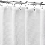 Rideau de douche gaufré extra long 180 200cm, rideaux de douche en tissu gaufré robuste rideaux de douche de salle de bain de qualité hôtelière