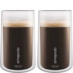 amapodo Lot de 2 verres à double paroi - Verres à café 400 ml - Verres à latte macchiato à double paroi - Tasses à cappuccino - Verres isothermes - Verres à thé en verre borosilicate