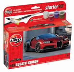 Airfix Starter Set - A55005 Bugatti Chiron Model Building Kit - Plastic Model Car Kits for Adults & Children 8+, Set Includes Decals, Humbrol Acrylic Paints, Brush & Poly Cement