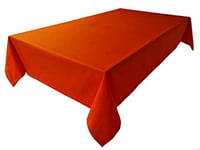 Nappe de Table de qualité supérieure - 100 % Coton - Collection Concept - Couleur et Taille au Choix (Nappe Ronde - Ø 150 cm, Orange)