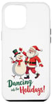 Coque pour iPhone 12 Pro Max Dancing into the Holidays Père Noël Bonhomme de neige Cadeau Homme Femme