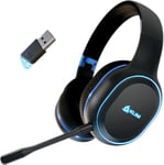 Nouveauté 2024 -Casque Gamer Bluetooth sans Fil pour PS4 PS5 Switch PC - Faible Latence - 3D Surround - RGB - Batterie de 30h - Ultra léger & Confortable