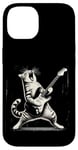 Coque pour iPhone 14 Guitare chat à bascule jouant hilarant Kitty Cat Guitarist