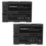 EXTENSILO 2x Batteries compatible avec Nikon D50, D100, D100 SLR, D200, D300, D300s, D70, D700 appareil photo (1600mAh, 7,4V, Li-ion, noir)