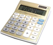 Calculatrice de bureau à fonction standard avec batterie solaire double alimentation avec grand écran LCD à 12 chiffres Machine de calcul de base pour bureau/maison Design élégant KA05