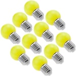 Ampoule led E27 230VAC 0.5W 65x45mm G45 jaune lumière 10 unités