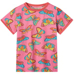 Småfolk Butterflies T-shirt Bubblegum | Rosa | 7-8 years