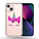 Cokitec Coque Transparente pour Apple Iphone 13 (6,1) Licorne Paillette