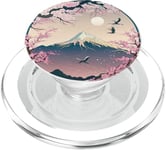 Japonais Sakura Garden Geisha Mont Fuji Fleur de cerisier PopSockets PopGrip pour MagSafe