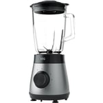 AEG Blender TB4-1-6ST - 5 vitesses - Fonction pulsation - Effet glacé - Bouton rotatif - Lame en acier inoxydable - Pichet en verre de 1,5 l - Passe au lave-vaisselle - Argenté/noir