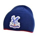 Crystal Palace FC Crest Knitted Roll Down Beanie One Size Navy/ Navy/Red/White One Size