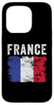 Coque pour iPhone 15 Pro Drapeau de la France vieilli – Hommes, femmes, enfants – Drapeau français