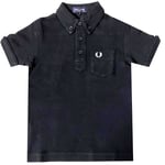 Fred Perry Mens SY1503 102 Kids Black Polo Shirt Cotton - Size 9-10Y