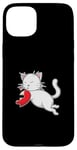 Coque pour iPhone 15 Plus Chat blanc avec demi-cœur