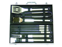 BLINKY 78935-20 Kit-Valise de 10 ustensiles pour Barbecue, Acier Inoxydable