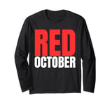 Funny In October We Red Baseball Mens Womens Long Sleeve T-Shirt