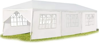 Tonnelle Pliante 3x9 m - GOPLUS - Tonnelle de Jardin avec Fenêtre - 8 Parois Amovibles - Tente de Réception - Barnum Robuste