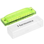 Clearly Colorful Translucent Harmonica 10 Hole Green ABS Harp Mouth with PVC Box