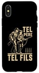 Coque pour iPhone X/XS Tel père tel fils accessoire chasseur chasse humour