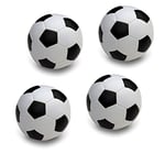 alldoro 63093 Lot de 4 balles de Football Souples en Mousse pour Enfants et bébés à partir de 0 Mois Diamètre 10 cm Noir/Blanc pour Enfants et bébés à partir de 0 Mois