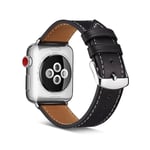 Apple Watch 45mm Series 8 Armband i äkta läder, svart