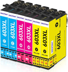 603XL Cartouches d'encre Compatible pour Epson 603 XL Couleur pour WF-2840 XP-2100 XP-3155 XP-3100 XP-2150 XP-4100 XP-4150 WF-2810DWF WF-2820 WF-2850DWF WF-2870(2 Cyan, 2 Magenta, 2 Jaune)