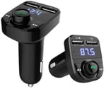 Bluetooth FM-lähetin & Autolaturi - USB-laturi Black