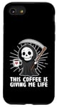 Coque pour iPhone SE (2020) / 7 / 8 Ce café me donne vie à Grim Reaper Halloween