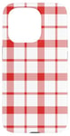 iPhone 15 Pro Red White Checkered Plaid Flannel Gingham Pattern Checker Case