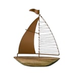 HEITMANN DECO Support en Bois/métal en Forme de Bateau Marron