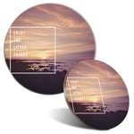 Mouse Mat & Coaster Set - Enjoy the Little Things Motivational Quote  #44966