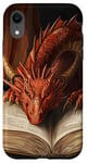 iPhone XR Aesthetic Gothic Red Dragon Reading Book Painting Bookish Case