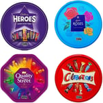 4 x Chocolate Tubs ASSORTED PACK Celebrations,Heros, Quality Street, Roses