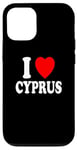 Coque pour iPhone 12/12 Pro I Heart (Love) Chypre Voyage Vacances Tourisme Méditerranée