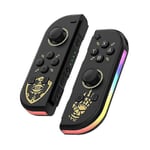 BT 5.2 RGB LED-switch L/R JoyCon-spelkontroll för Nintendo Switch/Lite/Oled JoyCon-spelkontroller med dubbel vibration (svart guld)