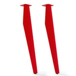 Lot de 2 pieds profilés DECO-GEM pour table mange debout en acier finition époxy rouge à visser, H.86 cm