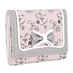 UTO Portefeuille Petit Filles Pochette Porte-Carte Cas De Téléphone Poche À Fermeture Éclair Femmes Sac À MainGrande Capacité Bowknot Fleur Gris