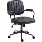 CLP - Fauteuil de bureau Retro Natrona en Similicuir ajustable et pivotant Noir antique