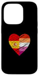 Coque pour iPhone 14 Pro Drapeau LGBTQ Espagne Lesbienne Pride Cœur Amour LGBTQIA