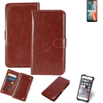 CASE FOR HTC Desire 19s BROWN FAUX LEATHER PROTECTION WALLET BOOK FLIP MAGNET PO