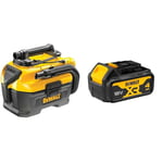 DeWalt - Aspirateur de Chantier Classe L - DCV584L-QW & Batterie XR 18V 4 Ah Li-ION - DCB182-XJ - Compatible avec Tous Les Outils XR 18V Bricolage et Jardin Témoin de Charge Lumineux