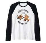 Funny Gingerbread Man Running Team Christmas Xmas Dog Raglan Baseball Tee