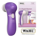 WAHL PURE RADIANCE 2 IN 1 FACIAL CLEANSER | TWO SPEED SETTINGS – PURPLE/WHITE   