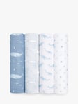 Aden + Anais GOTS Organic Cotton Muslin Swaddle Blanket, Pack of 4, Oceanic