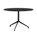 HAY - About a Table AAT20 - Black Base - Black Linoleum - Ø110xH73 cm - Matbord - Hee Welling - Svart - Metall/Trä/Syntetiskt